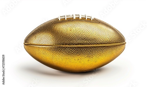 Gold american football ball isolated on a white background.