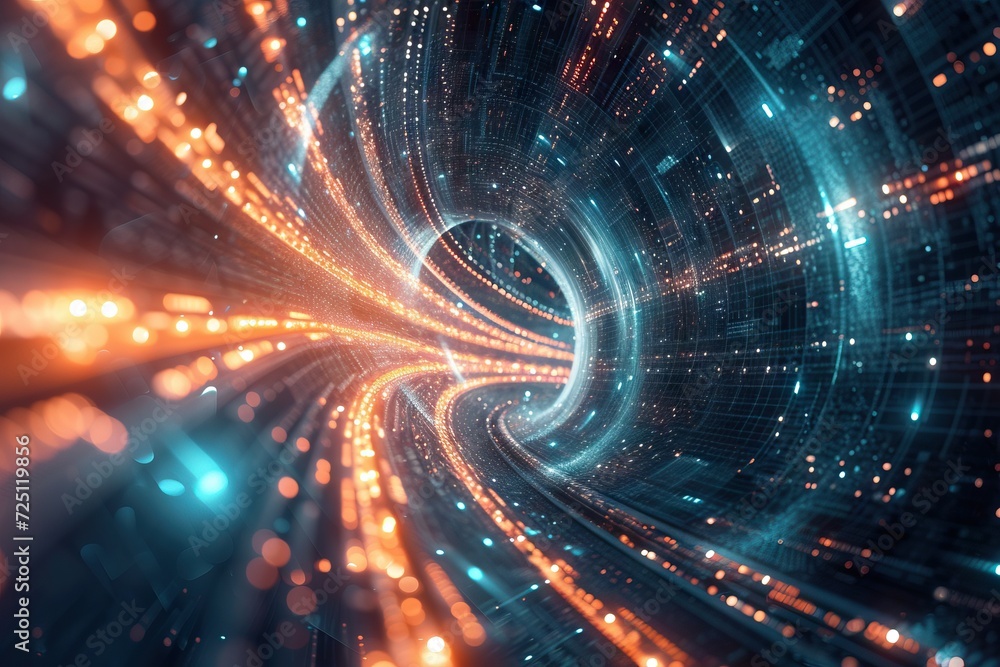 Obraz premium Abstract fast fiber internet background. Generative AI