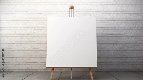 Mockup. Canvas Presentation: White Canvas on Easel