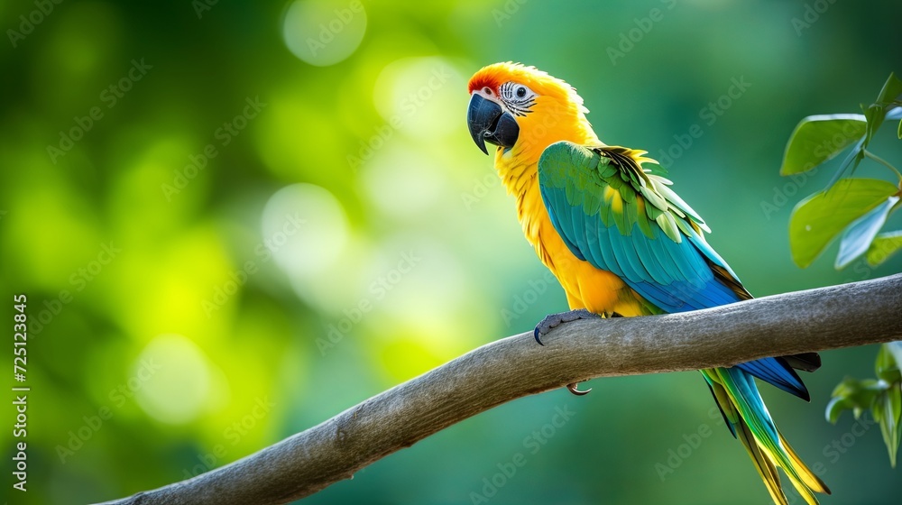 Obraz premium Colorful Bird Perched on a Tree Branch