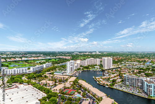 Fototapeta Naklejka Na Ścianę i Meble -  View of Miami Beach Florida taken from a balcony