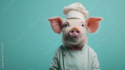 Cute Pig in Chef Hat