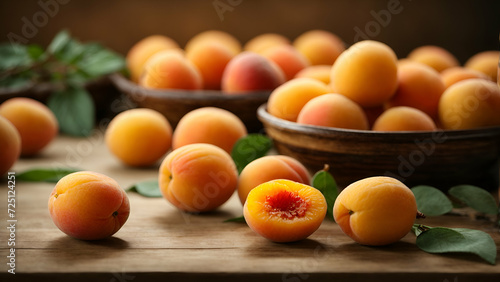 Fresh apricots, apricots in bowl