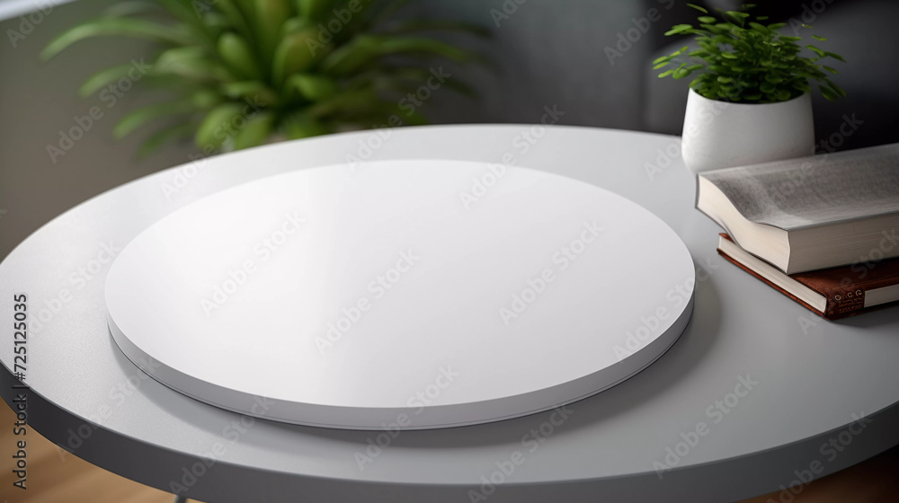 Mockup. White Brochure on Modern Table Template for Product Mockup. White Brochure on Modern Table Template for Product
