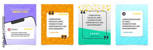 Set of Tall Social Media Reviews Templates