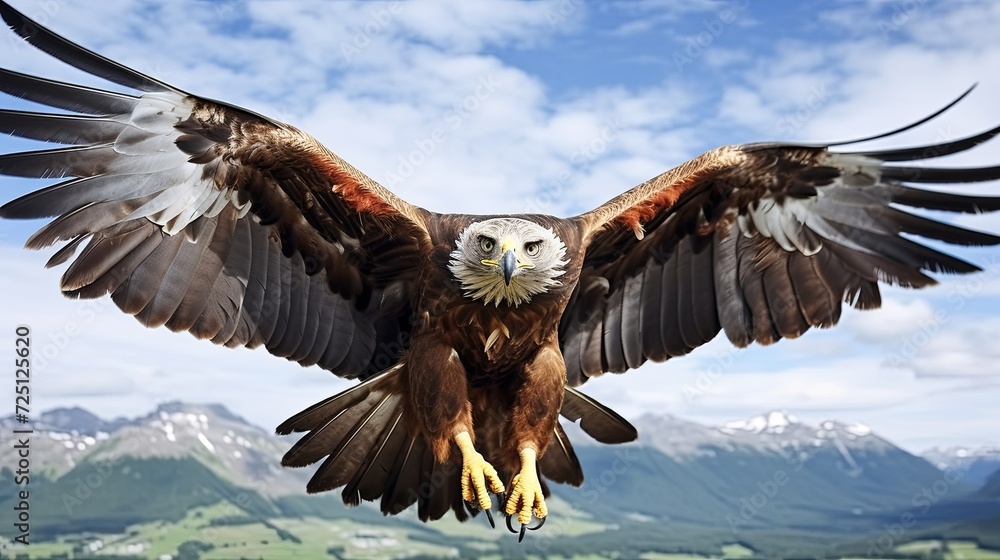 Obraz premium Majestic Bald Eagle Soaring Through the Sky