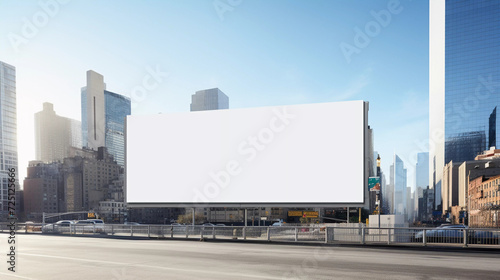 Mockup. White Outdoor Billboard