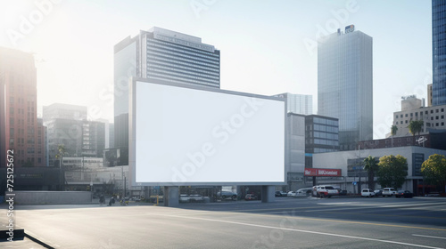 Mockup. White Outdoor Billboard
