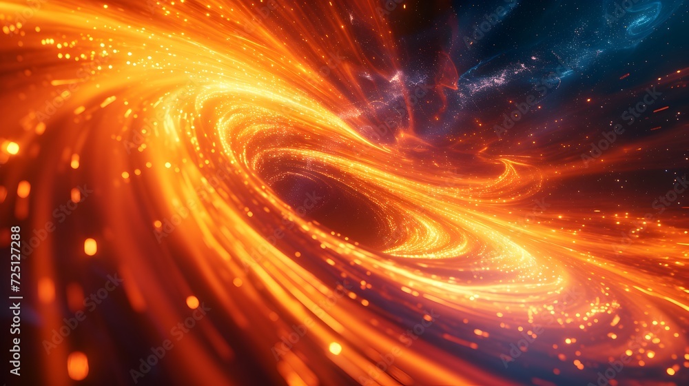 Vortex in Space with Bright Orange Lights Vortex in Space with Bright Orange Lights