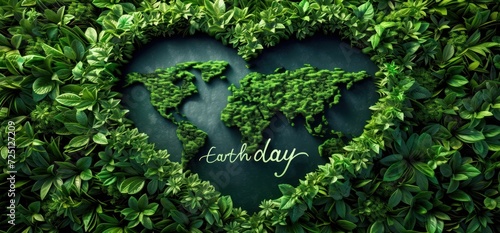 Heart-Shaped Tree With Earth Day Written on It Generative AI