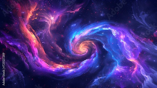Swirling Purple Space Scene with Cosmic Vibes
