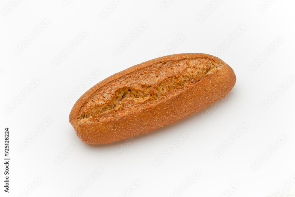 loaf of integral bread on white background, small size loaf of integral bread on white background, small size