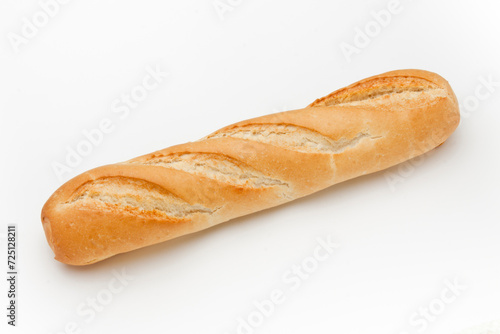 loaf of french bread on white background