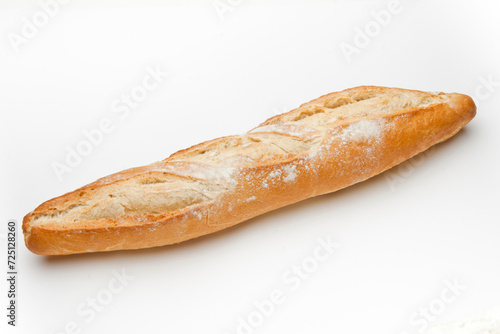 loaf of rustic bread on white background