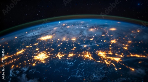 Night View of Earth from Space