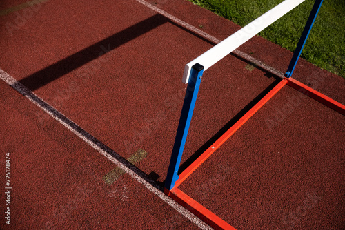 barriers at running track in stadium