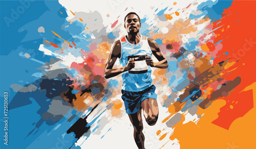 An sports person taking part in an athletics race