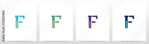 Test Tube Laboratory Flask Letter Logo Design F