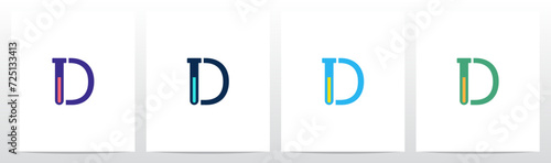 Test Tube Laboratory Flask Letter Logo Design D
