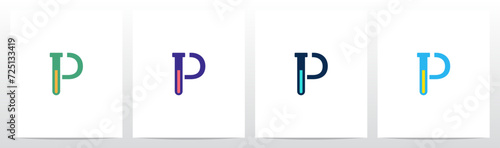 Test Tube Laboratory Flask Letter Logo Design P