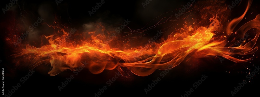 Fototapeta premium Flame, Fire, Blaze, Inferno, Heat, Combustion, Ignite, Bonfire, Ember, Incinerate, Scorch, Arson, Pyre, Conflagration, Wildfire, Hearth, Furnace, Kindle, Tinder, Incendiary, genera