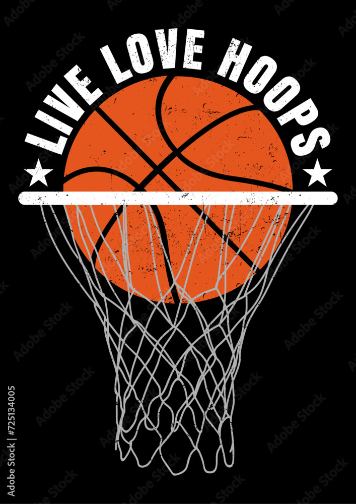 Basketball Vector T-Shirt Design in Illustration.