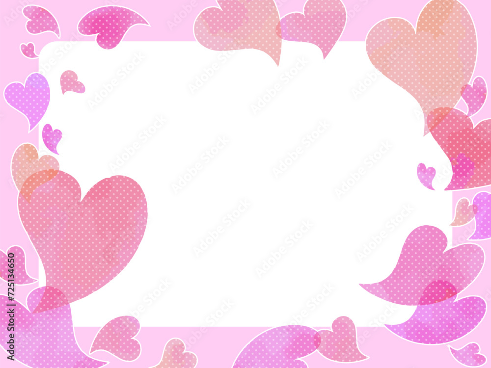 舞い散るハートのイラスト背景 舞い散るハートのイラスト背景
