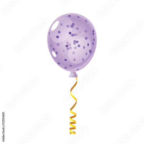 Helium balloon with sparkles and golden ribbon.
