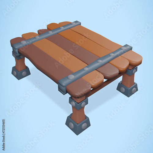 фотографія 3D cartoon style table for video games
