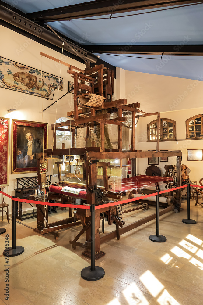 Interior of Silk Museum in Higher Art College of Silk. Silk Museum