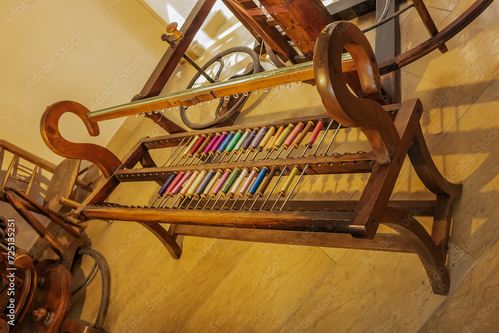 Interior of Silk Museum in Higher Art College of Silk. Silk Museum
