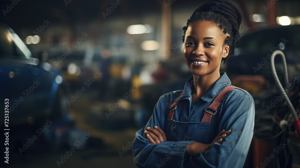 Fototapeta premium Young female mechanic