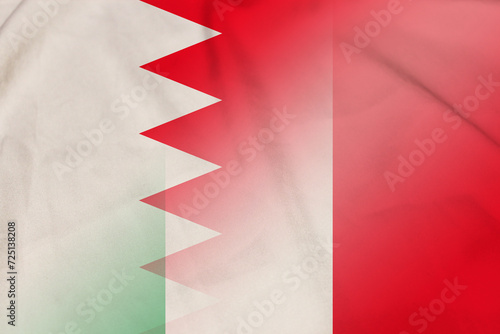 Bahrain and Italy national flag transborder contract ITA BHR photo