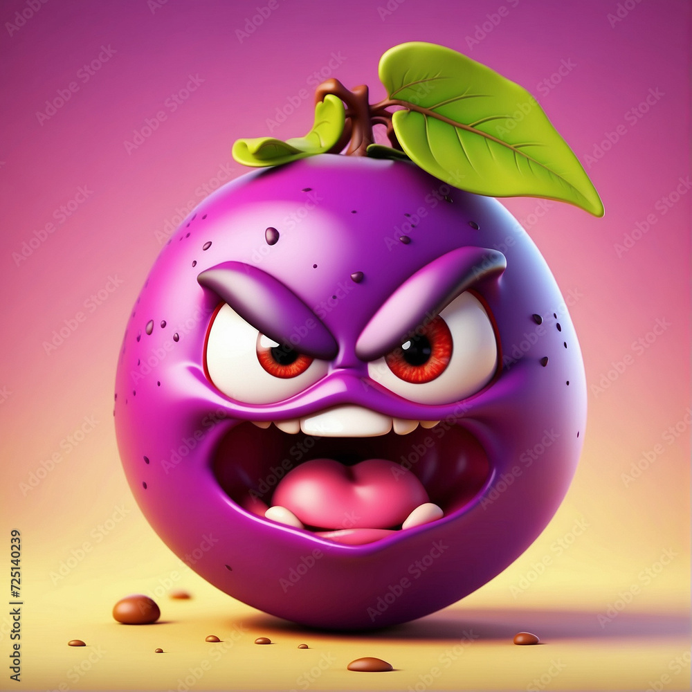 Obraz premium Cute angry fruits