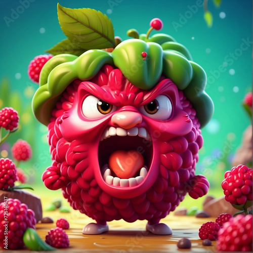 Cute angry fruits