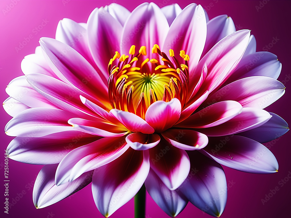 Fototapeta premium Blooming Radiance: Pink and Yellow Floral Elegance