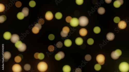 Defocused bokeh particles lights on black background 4K loop
