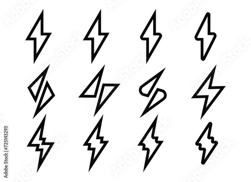 icon set lightning design, simple vector for graphic needs, eps 10