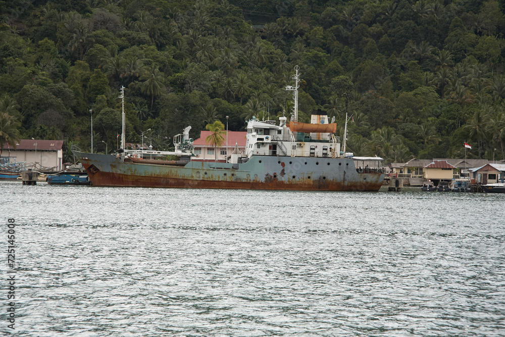 Old Rusty ship in the Indian ocean