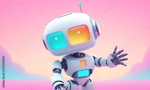 adorable robot set against a light gradient background