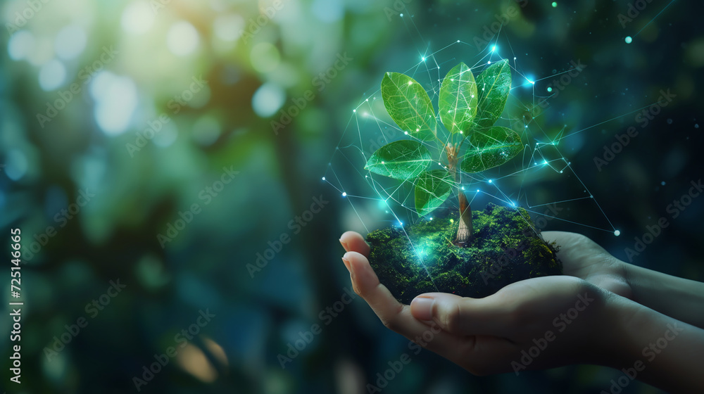 Fototapeta premium Sustainable Technology in Environmental Preservation