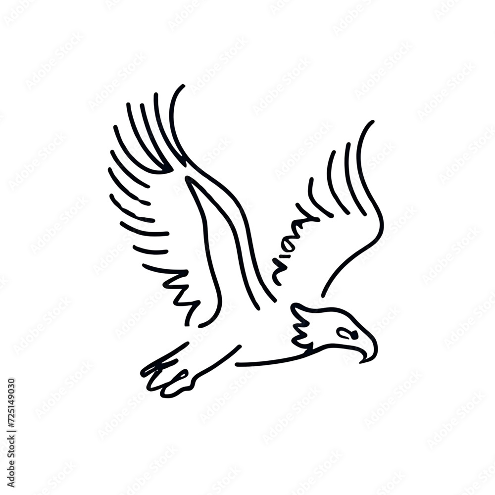 Obraz premium The bird doodling vector logo illustration png