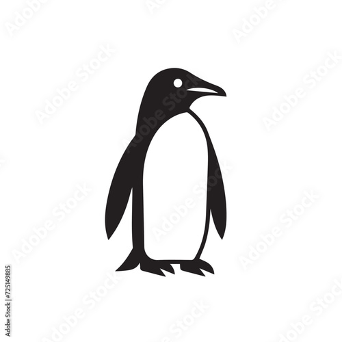 A simple logo of a penguin. 2D flat vector.