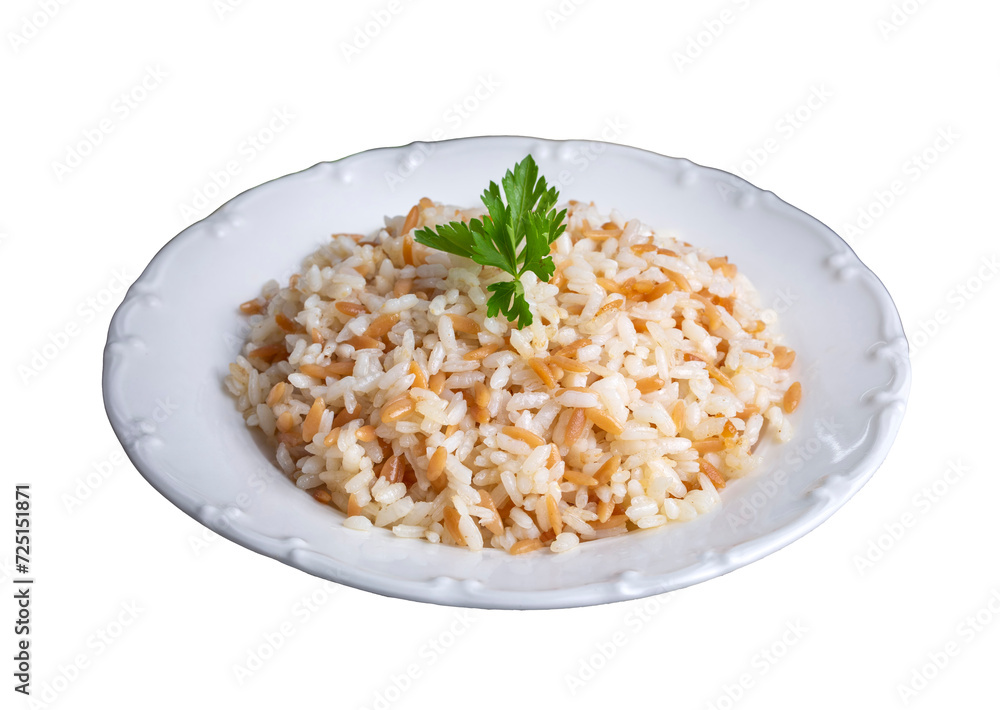 Traditional delicious Turkish food; Turkish style rice pilaf (Turkish name; Tel sehriyeli pirinc pilavi) Traditional delicious Turkish food; Turkish style rice pilaf (Turkish name; Tel sehriyeli pirinc pilavi)