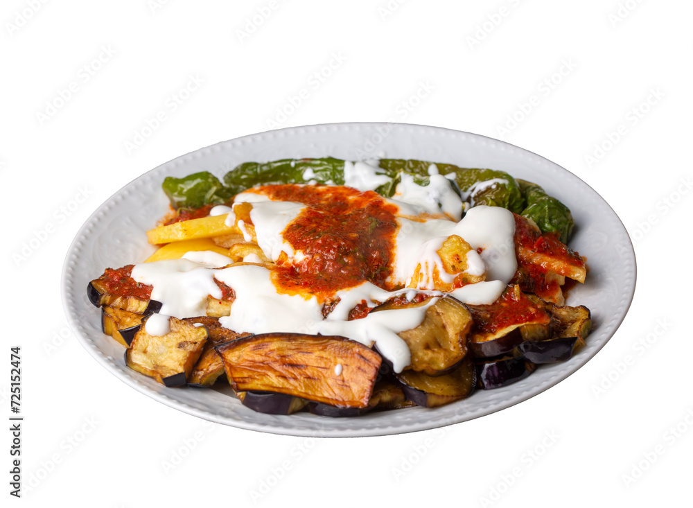 Turkish style mixed vegetable fried with yoghurt (Yogurtlu Karisik Kizartma) Turkish style mixed vegetable fried with yoghurt (Yogurtlu Karisik Kizartma)