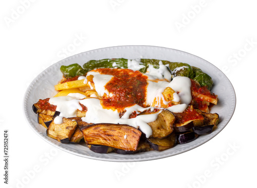 Turkish style mixed vegetable fried with yoghurt (Yogurtlu Karisik Kizartma) photo