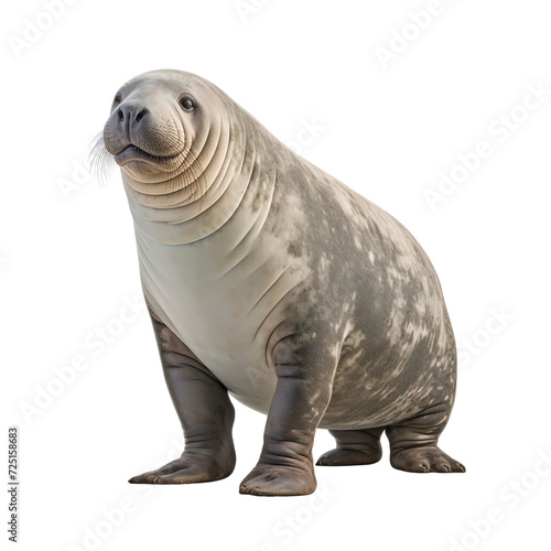 Elephant seal full body isolated on transparent backgruond