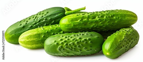 Cucumbers placed on white backdrop with clipping path