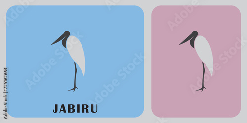 Jabiru animal silhouette logo design, jabiru bird logo