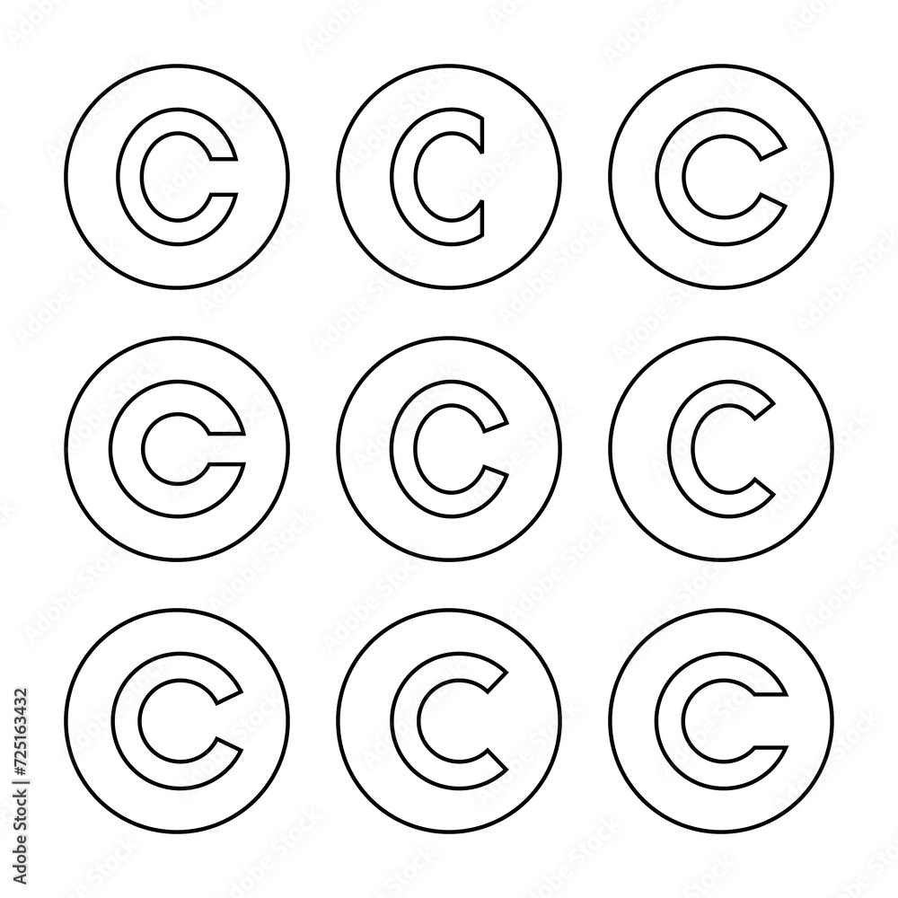 Copyright icon set vector. copyright sign and symbol Copyright icon set vector. copyright sign and symbol